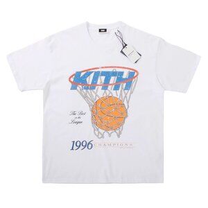 Kith White Tee with Blue and Orange Graphic